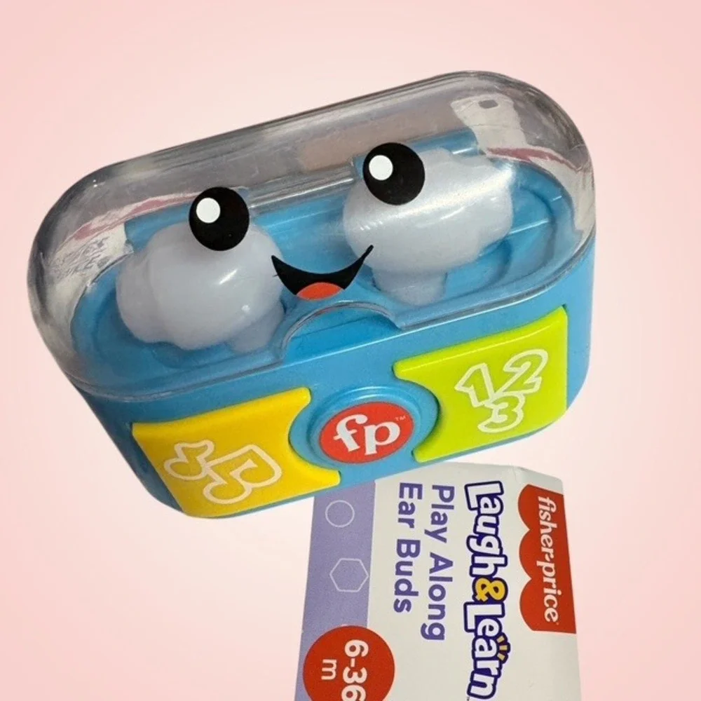 Fisher-Price Laugh & Learn Play Along Ear Buds Baby Toy HVV66 Blue Music Lights